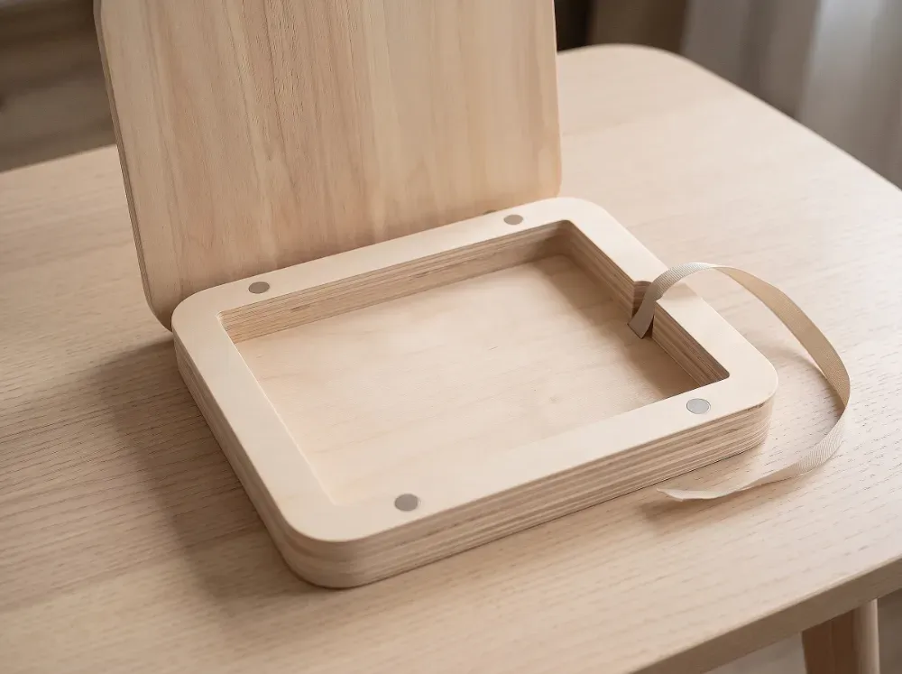 Caja de Madera para Fotos con Formas