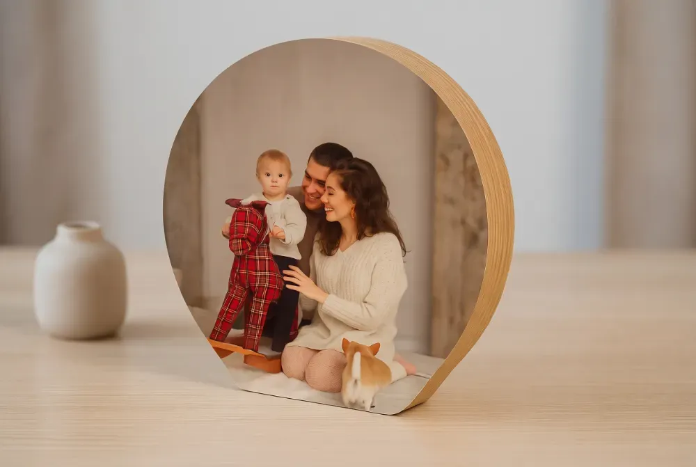 Caja de Madera con Formas con Imán para Fotos