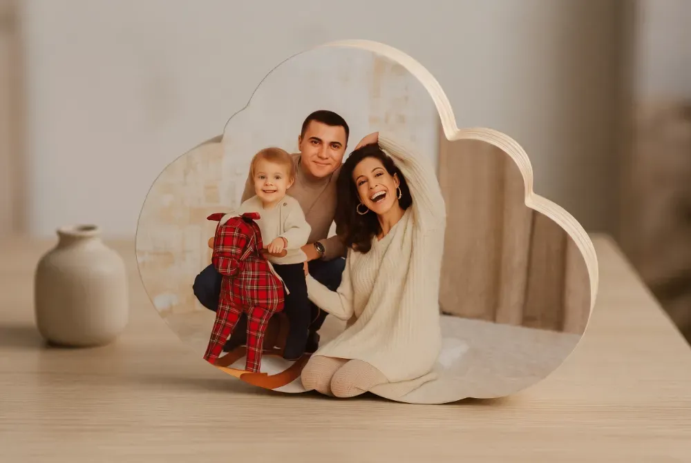 Caja de Madera con Formas con Imán para Fotos